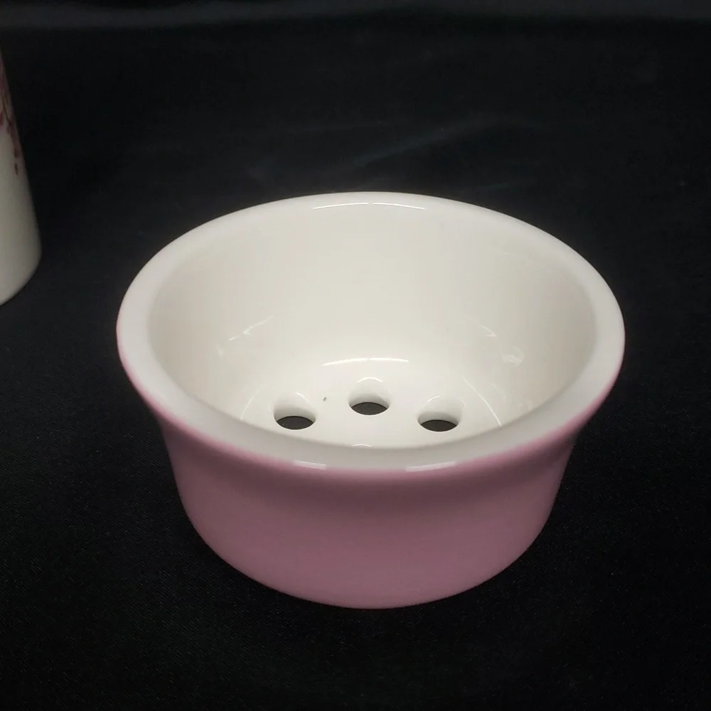 Ganz NWT Floral Ceramic Vase with Arranger and Love Quote, Pink & Ivory
